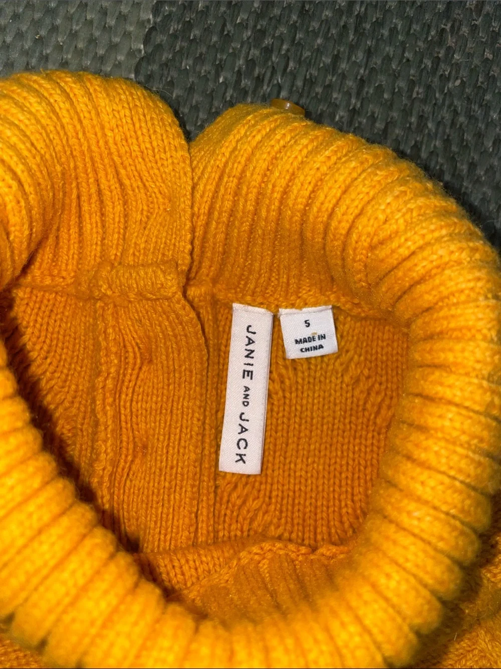 Janie and Jack Bright Yellow Diamond-Knit Turtleneck Sweater